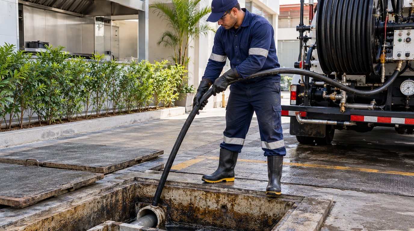 Hidrojateamento de Caixa de Gordura em Limeira‑SP