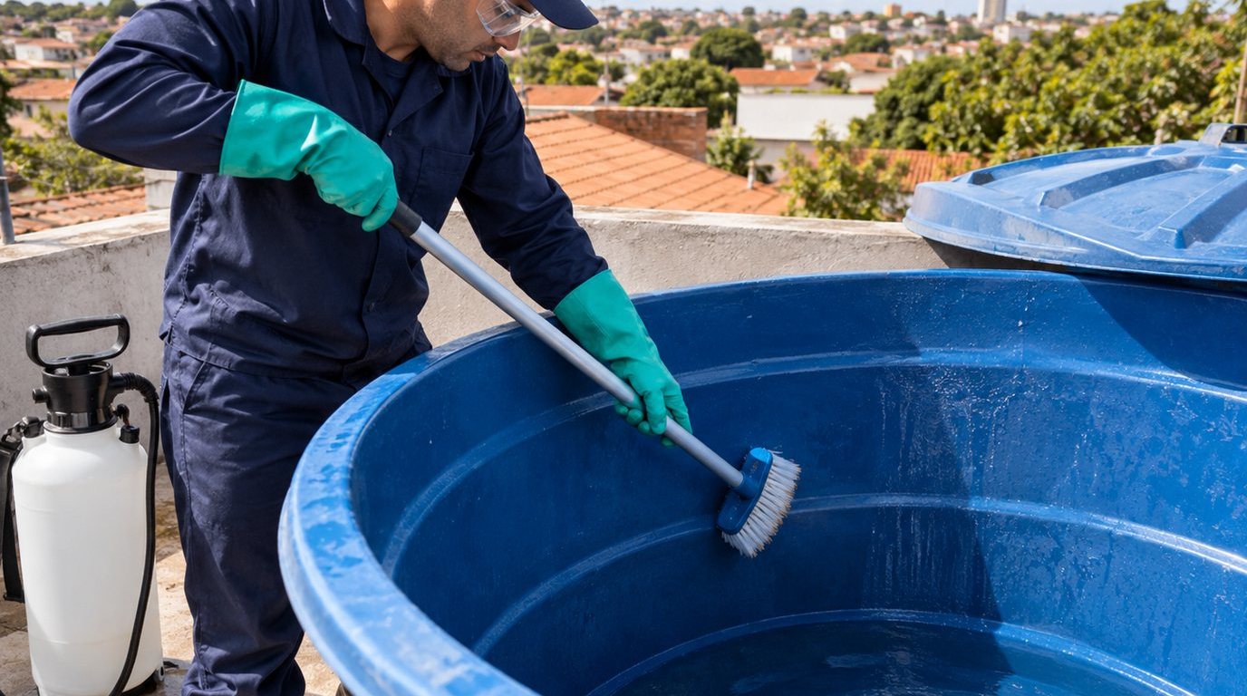 Higienização e Desinfecção da Caixa d'Água em Limeira‑SP
