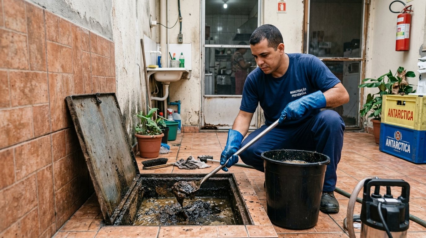 Limpeza de Caixa de Gordura com Equipe em Limeira‑SP