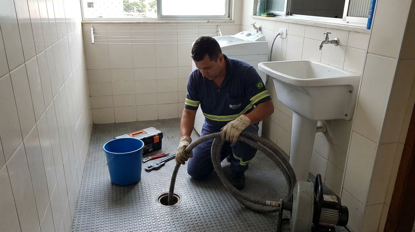 Ponto de Esgoto na Lavanderia em Limeira‑SP